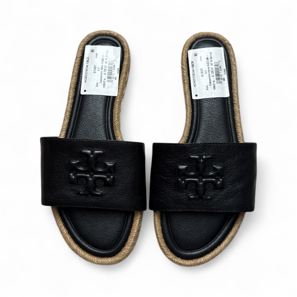 Tory Burch Black Espadrille Slides - Picture 4 of 11